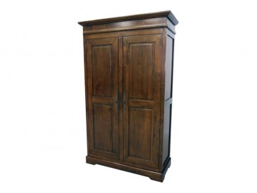 Armoire en bois massif, finition vernis noyer