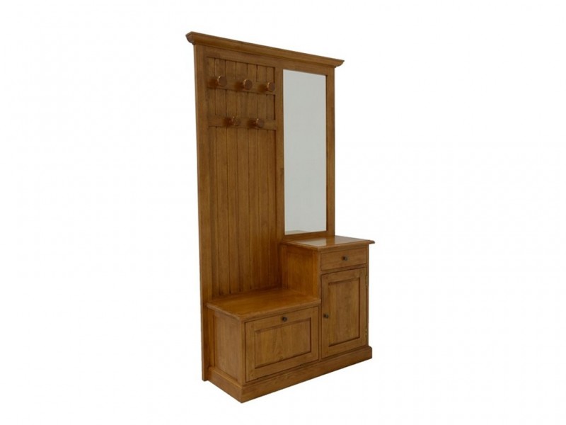 Meuble d'entrée vernis miel en bois massif Meuble d'entrée vernis miel en bois massif
