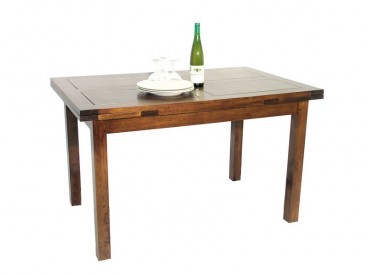 Table de repas en bois massif, finition vernis miel