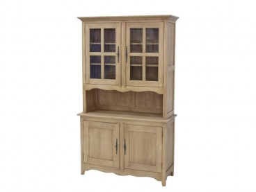 Etagère basse Campagne 150 cm style ancien 4 niches - Bibliothèque basse en  bois - Lotuséa