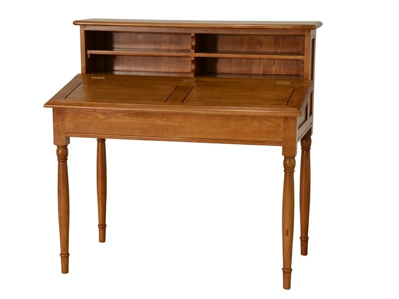 Bureau vernis miel en hévéa massif Bureau vernis miel en hévéa massif