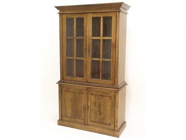 Vitrine vaisselier Rustic style ancien en bois massif