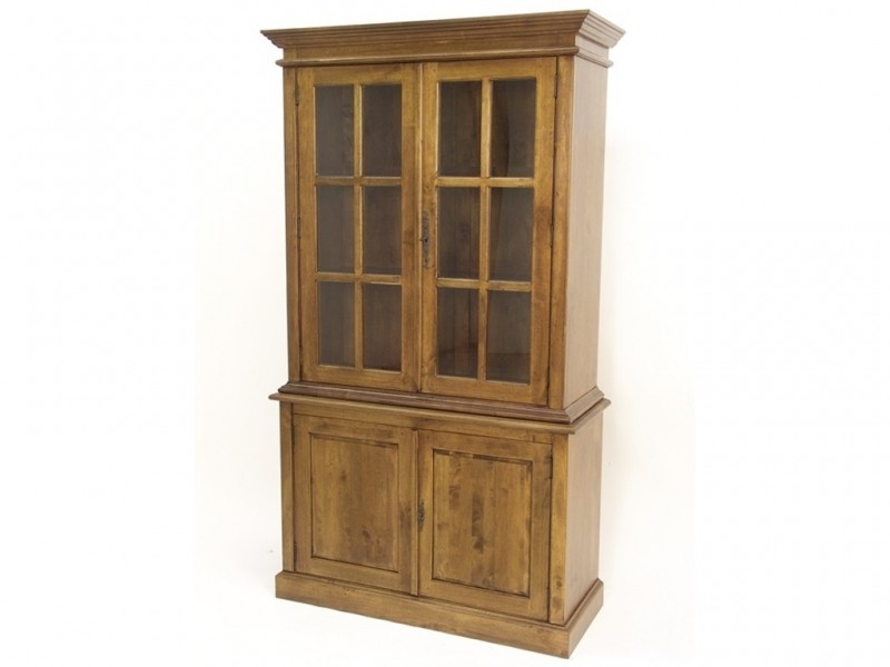 Vitrine vaisselier Rustic style ancien en bois massif Vitrine vaisselier Rustic style ancien en bois massif