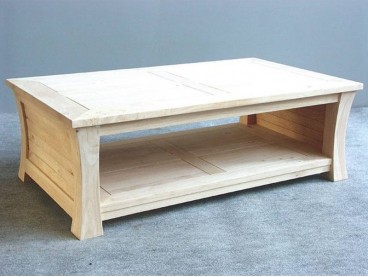 Table basse 120 cm en bois massif brut