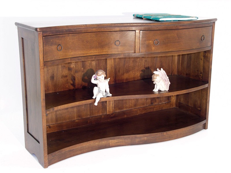 Console vernis foncé en hévéa massif Console vernis foncé en hévéa massif