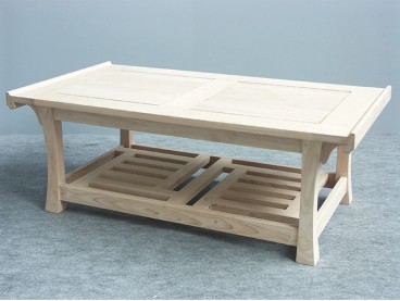 Table basse bois massif brut