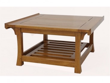 Table basse en vernis miel, bois massif