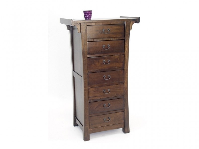 Chiffonnier vernis noyer, bois massif