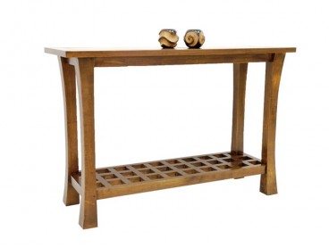 Console en bois massif, Finition Vernis Foncé