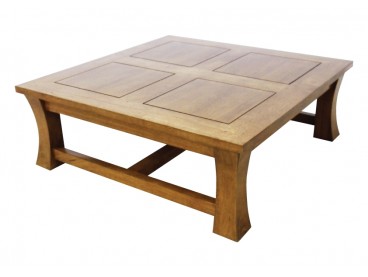 Table de salon en bois massif, Finition Vernis Naturel