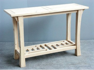 Console 115cm en bois massif, Finition Brut