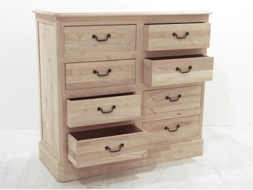 Commode 120 cm en bois massif, brut