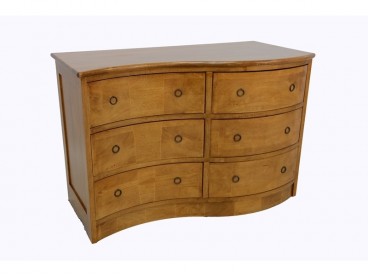 Commode en bois massif, finition vernis naturel