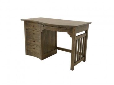 Bureau Sinja en bois d'hévéa massif 124 cm huilé foncé vernis