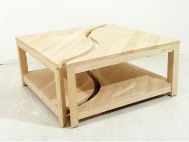 Table basse en 2 partie en bois massif brut
