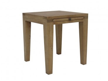 Table d'appoint en bois massif finition huilé foncé vernis