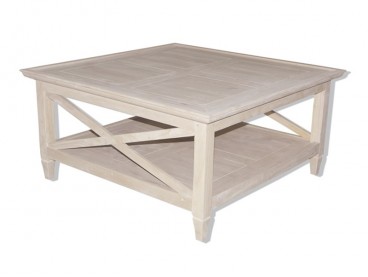 Table basse 90x90 cm en bois brut