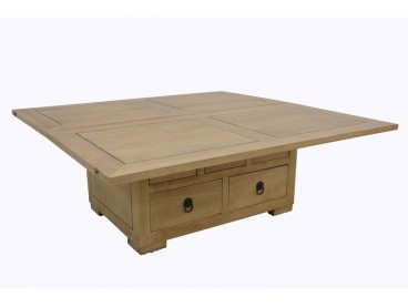 Table basse huilé naturel, 110x110 cm
