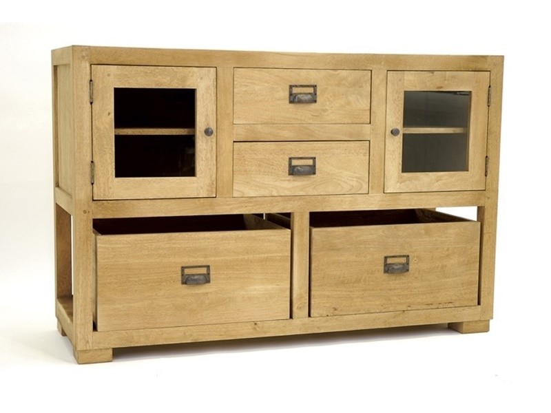 Console en hévéa massif, Finition Huilé Naturel