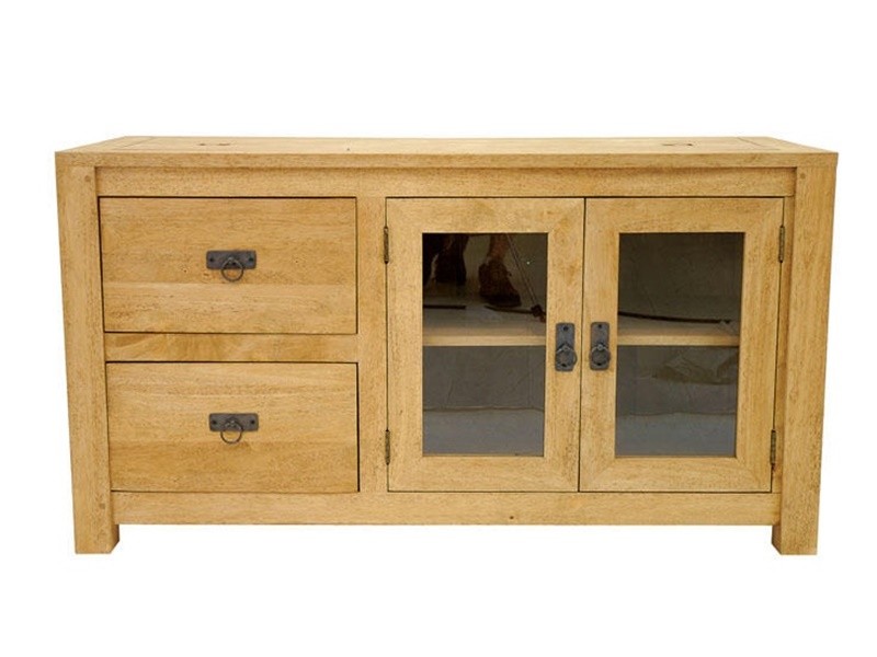 Meuble bas style campagne en hévéa massif, Finition Huilé Naturel Meuble bas style campagne en hévéa massif, Finition Huilé Naturel