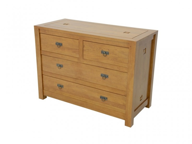 Commodes en bois massif : acacia, chêne, hévéa, teck... Lotuséa