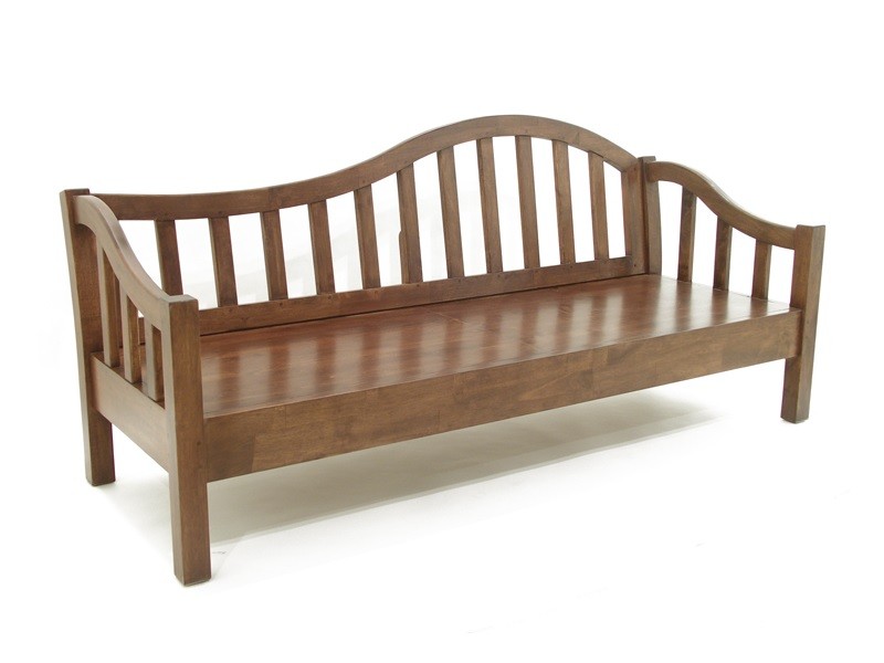 Canapé en hévéa massif, Finition Vernis Foncé