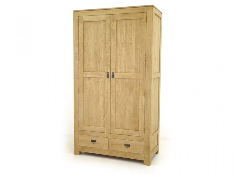 Armoire 110cm en hévéa massif, Finition Huilé Naturel