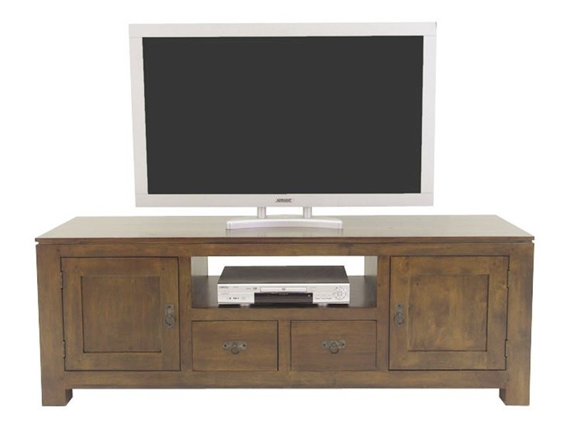 Meuble TV Bangkok en bois foncé style ancien Meuble TV Bangkok en bois foncé style ancien