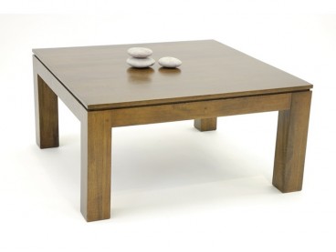 Table basse Contemporaine en bois massif, Finition Vernis Foncé