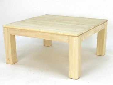 Table basse en bois d'hévéa brut