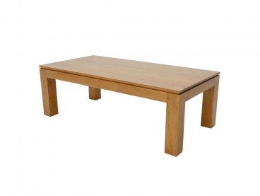 Table basse 120 x 60 cm en bois d'hévéa, Finition Vernis Naturel