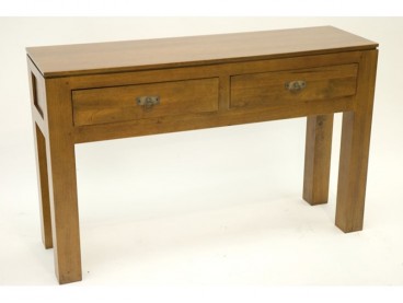 Console style campagne en bois massif, Finition Vernis Foncé