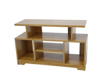 Meuble Télé 124 cm en bois massif, Finition Vernis Naturel