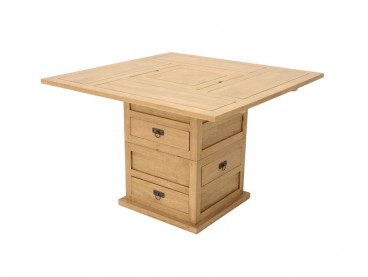 Table rehaussable en hévéa, Finition Huilé Naturel