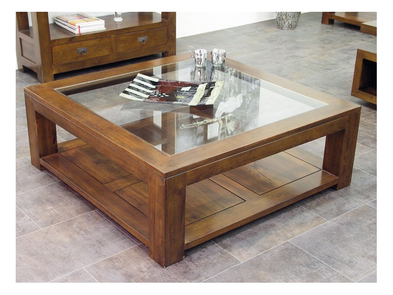 Table basse Bangkok en bois massif 100 cm