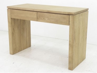 Console 2 tiroirs en bois d'hévéa brut