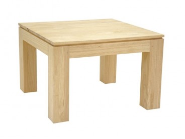 Table basse carrée en bois massif, Finition Huilé Naturel