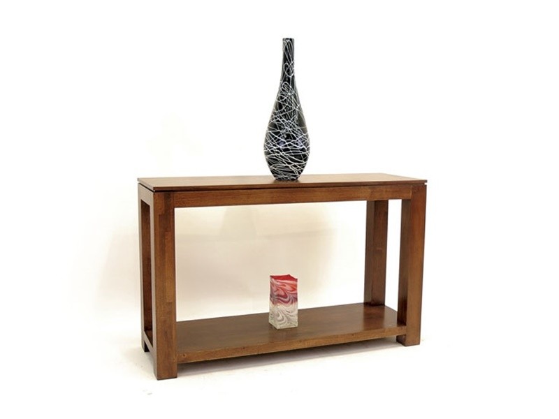 Console en hévéa massif, Finition Vernis Foncé