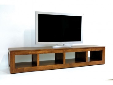 Meuble TV 200 cm en bois massif, Finition Vernis Miel