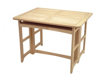 Console extensible 100 cm en bois massif, Finition Huilé Naturel