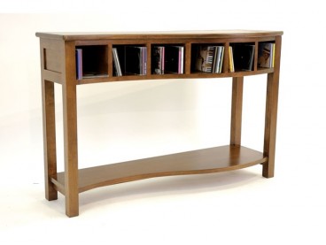 Console 120 cm en hévéa massif, Finition Vernis Foncé