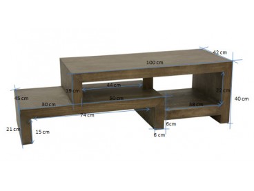 Dimensions Meuble TV escalier Ranong