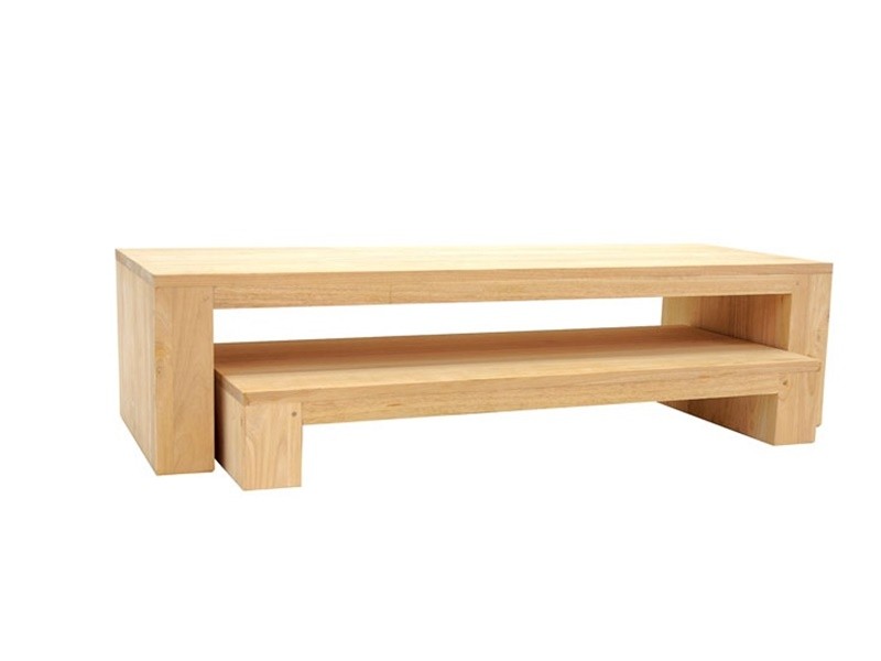 Meuble TV extensible de 160 à 275cm en bois massif naturel SULA - Decome Store