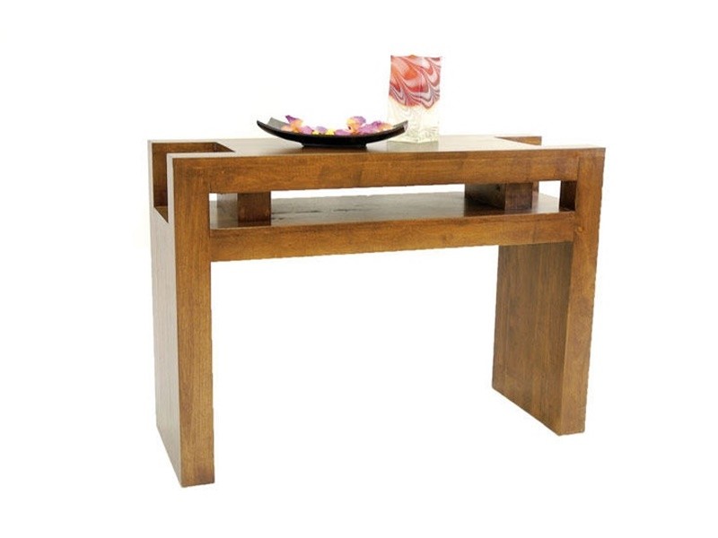 Console en hévéa massif, Finition Vernis Foncé Console en hévéa massif, Finition Vernis Foncé