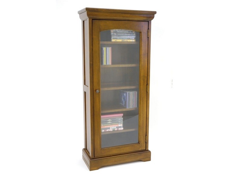 Vitrine 50 cm en hévéa massif, Finition Vernis Foncé Vitrine 50 cm en hévéa massif, Finition Vernis Foncé