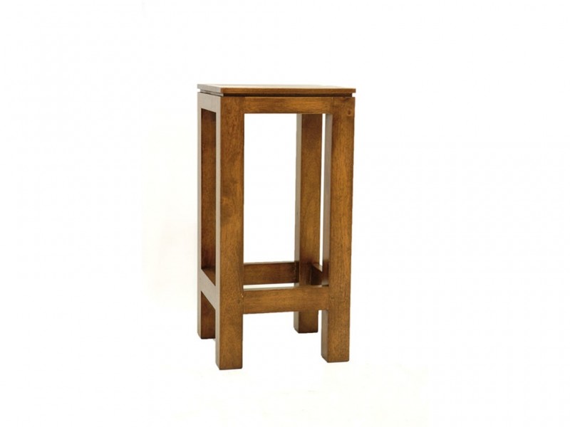 Tabouret de bar en hévéa massif, Finition Vernis Foncé Tabouret de bar en hévéa massif, Finition Vernis Foncé