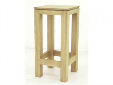 Tabouret de bar style colonial en hévéa, Finition Huilé Naturel