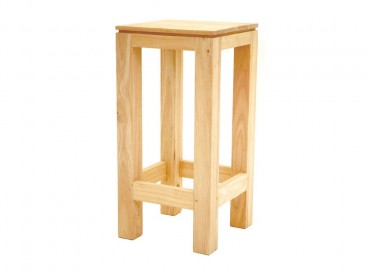 Tabouret de bar en bois d'hévéa brut