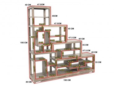 Détails des dimensions du meuble escalier