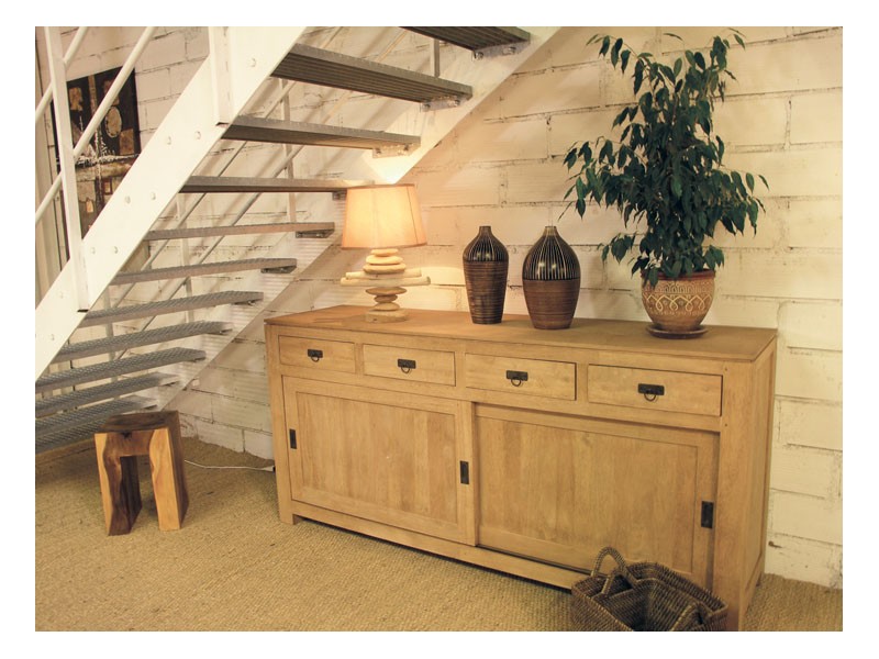 Buffet enfilade Bangkok en bois clair, huilé naturel